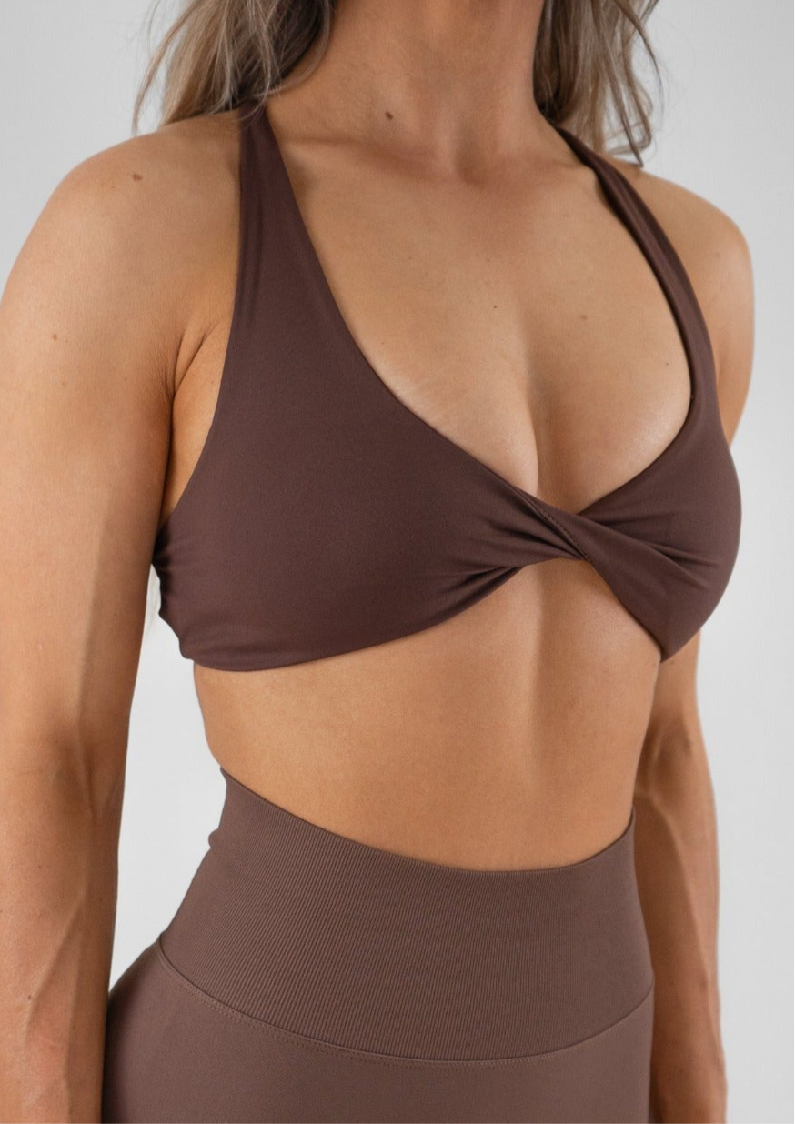 Essential Twist Bra - Chocolate