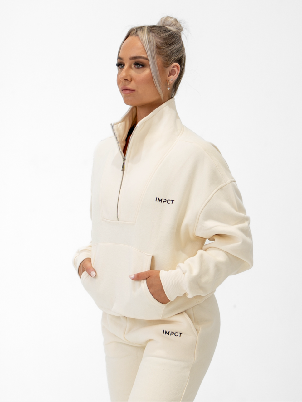 1/4 Zip Sweatshirt - Cameo Noir