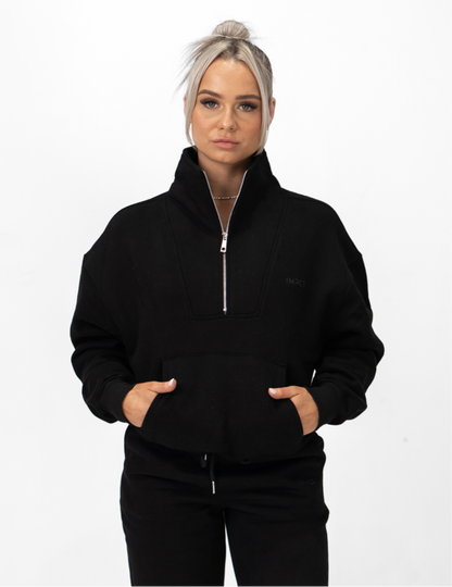 1/4 Zip Sweatshirt - Jet Black