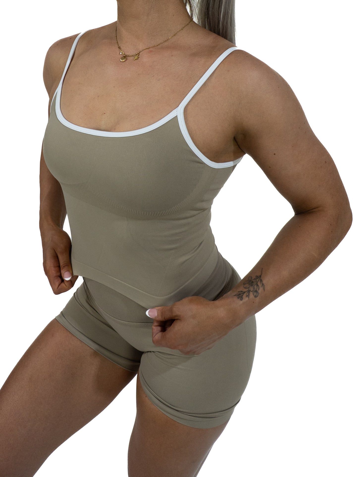 DuoSculpt Cami Tank - Dune Beige