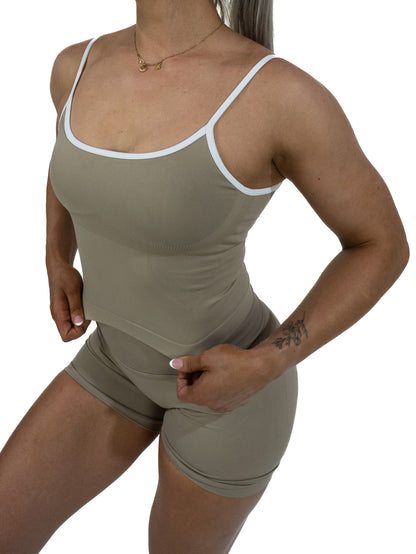DuoSculpt Cami Tank - Dune Beige