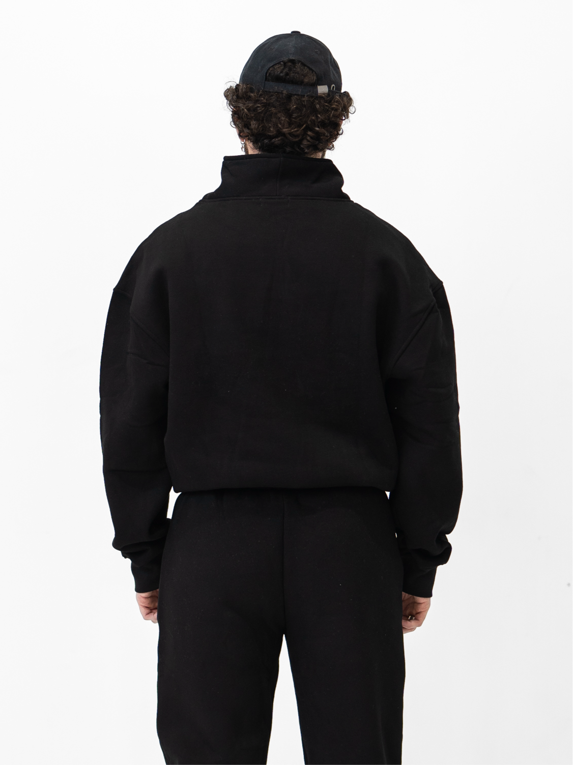 1/4 Zip Sweatshirt - Jet Black