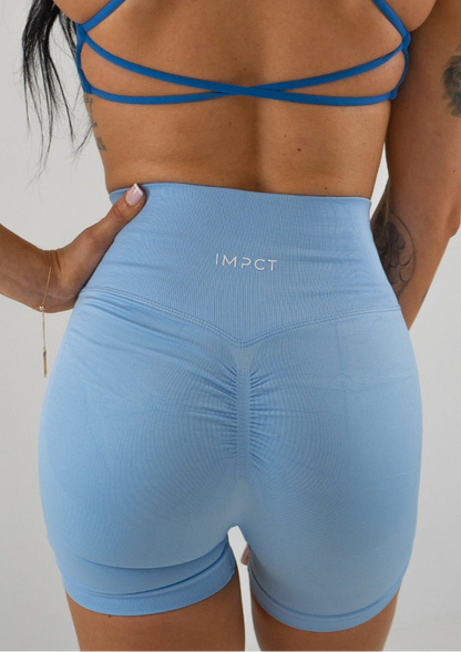 Staple Scrunch Shorts - Sky Blue