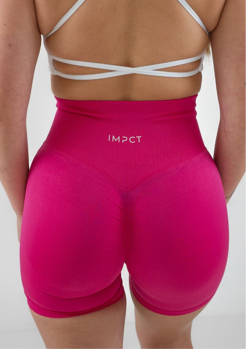 Staple Scrunch Shorts - Hot Pink