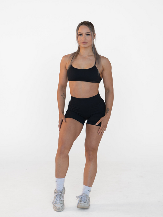 Sol Scrunch Shorts - Jet Black