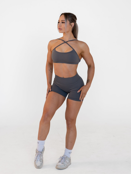 Sol Scrunch Shorts - Ash