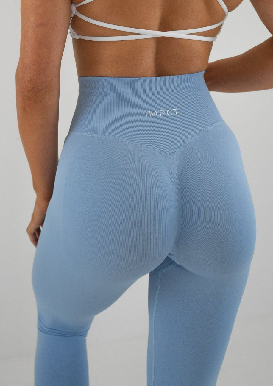 Staple Scrunch Leggings - Sky Blue