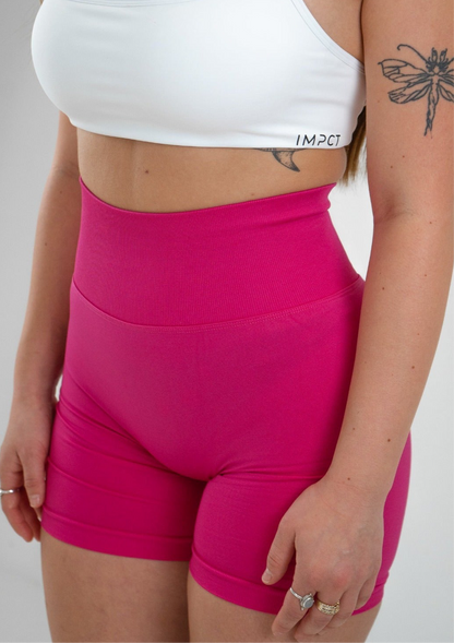 Staple Scrunch Shorts - Hot Pink