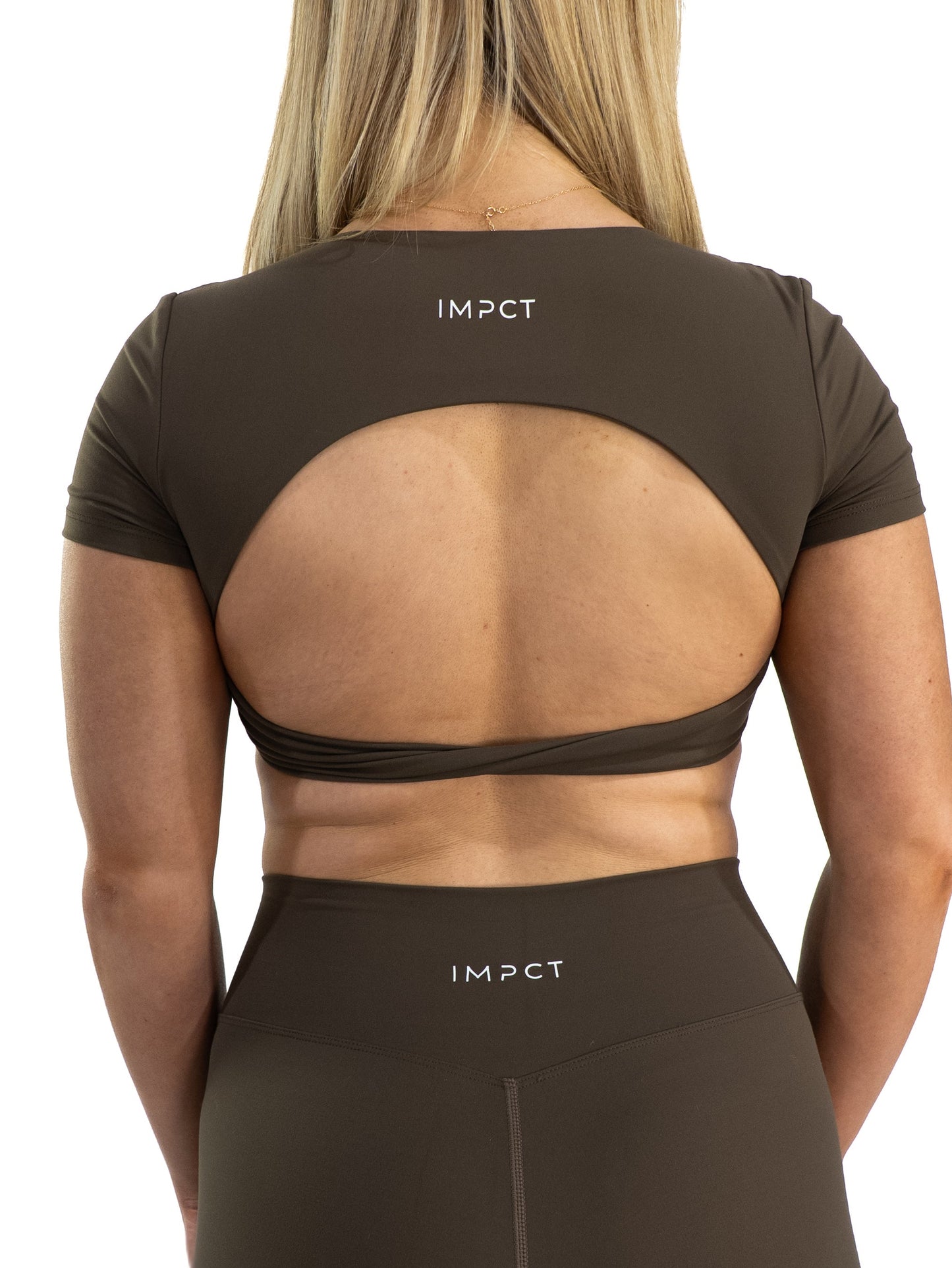 Forme Crop Tee - Choc Truffle