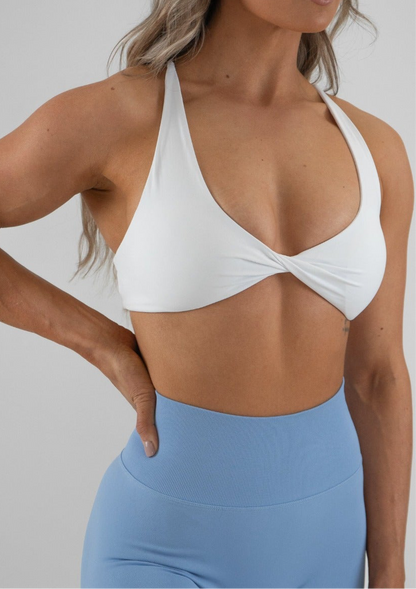 Essential Twist Bra - White