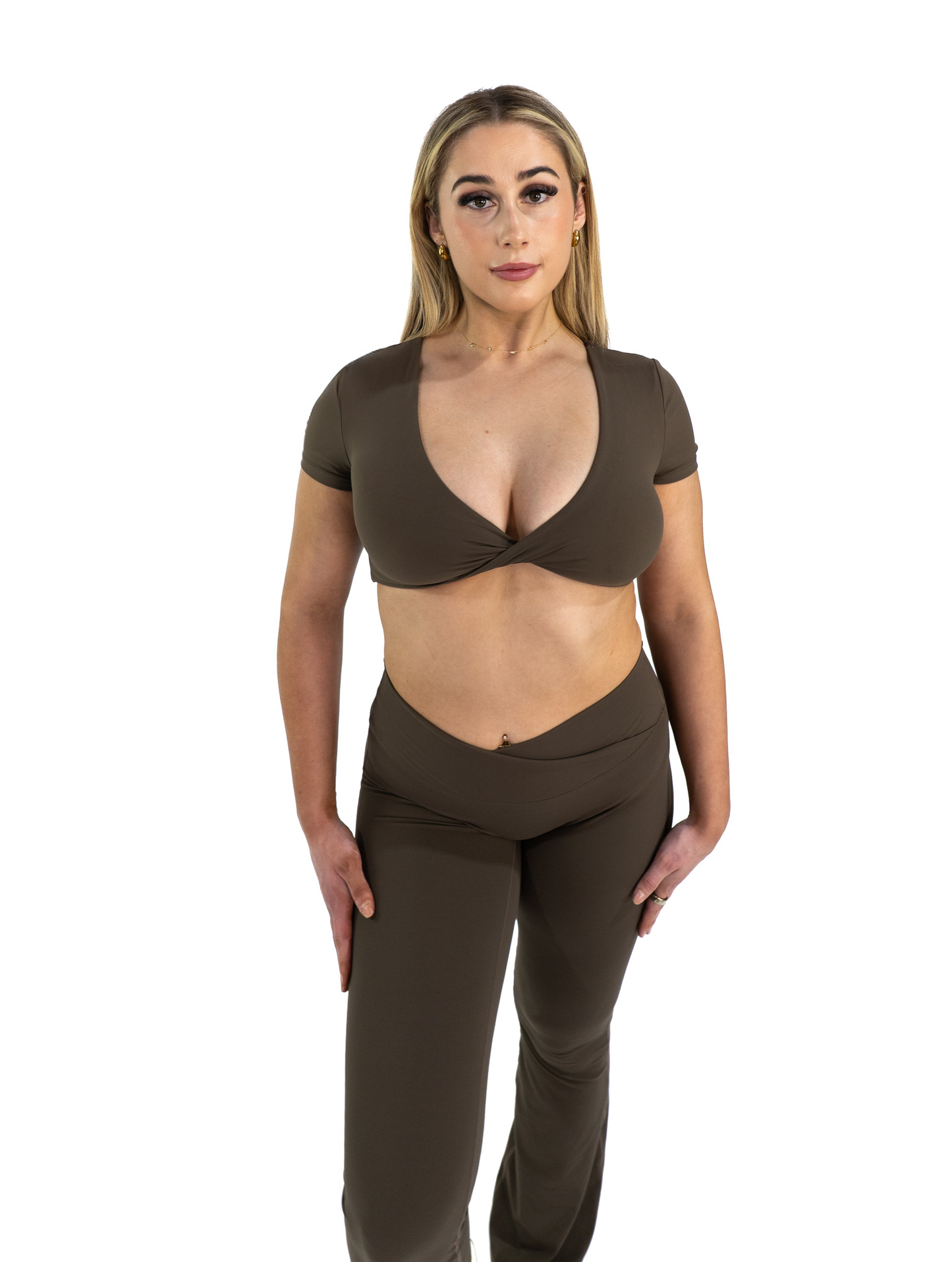Forme Crop Tee - Choc Truffle