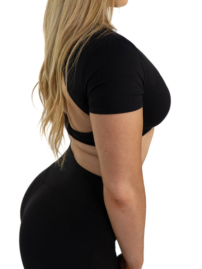 Forme Crop Tee - Jet Black